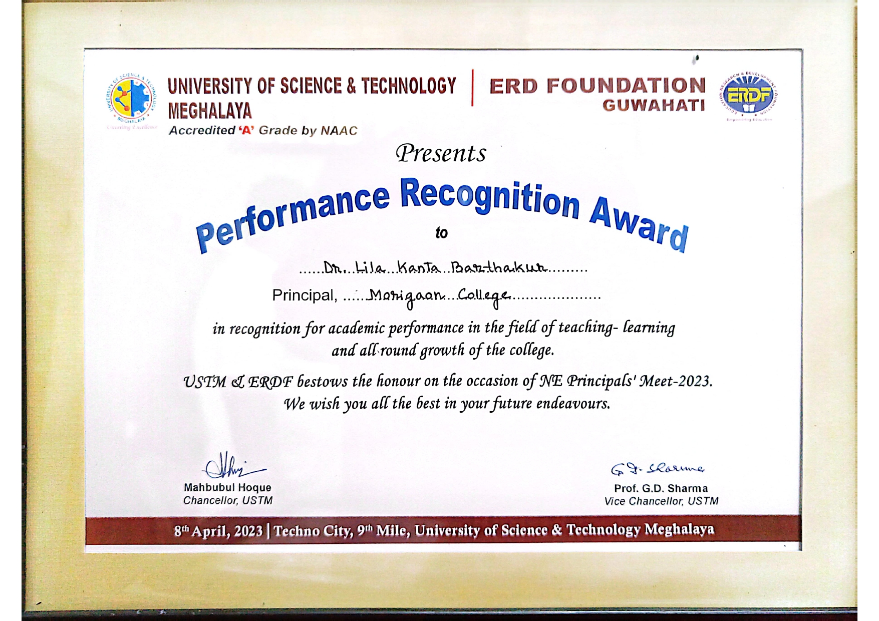 Performance-Recognition-Award